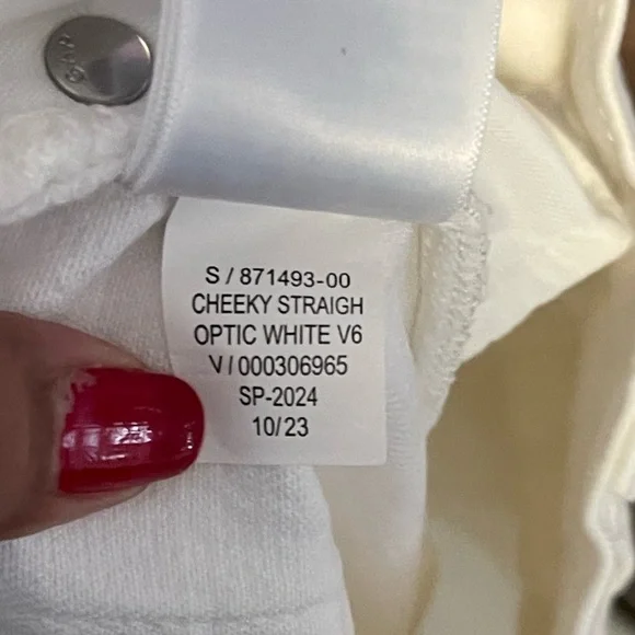 Gap Cheeky Straight High Rise White Denim Jeans - Picture 8 of 8